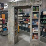 Faux stone book shelf shelving unit for Stonehenge visitor centre